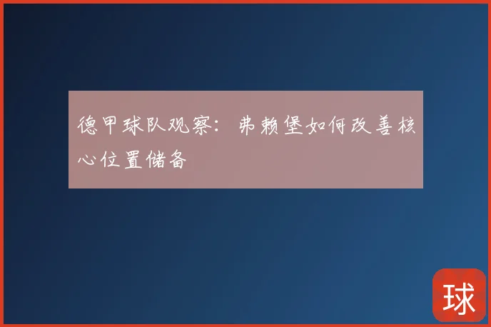 德甲球队观察:弗赖堡如何改善核心位置储备